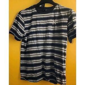 Huf Worldwide Striped Embroidered Skateboard Skate T-Shirt Mens Medium A99